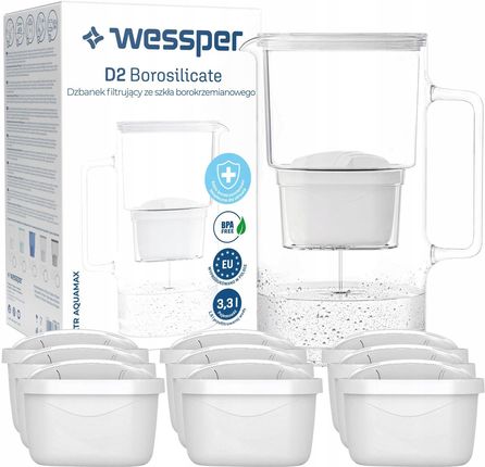 Dzbanek filtrujący Wessper Aquamax 3,3l 10X Filtr Do Wody WES201WH+9XAF01