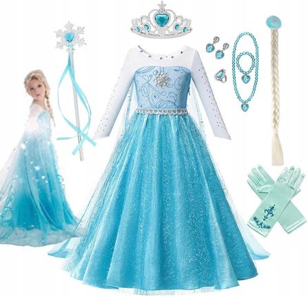 Sukienka tiulowa Elsa strój 98 Frozen Kraina Lodu Przebranie Elsy