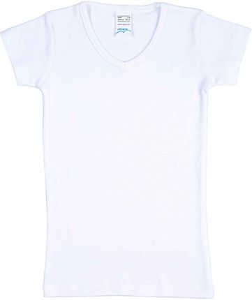 Dziewczęca koszulka z krótkim rękawem, biała, Olimpias