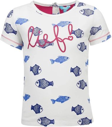 T-shirt dziewczęcy, biały, rybki, Lief
