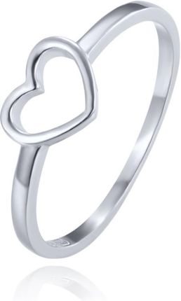 Minet Elegancki Pierścien Srebrny Serce Wielkość 16