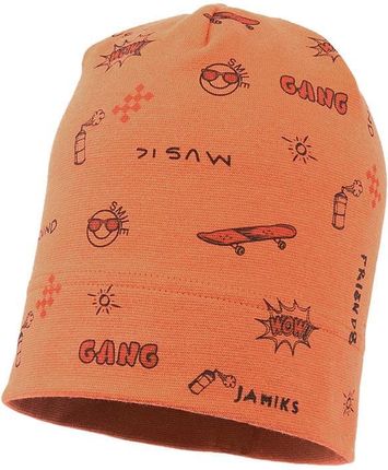 Jamiks LEXUS czapka dla chłopca z bawełny pomarańczowa rozmiar: 50-52