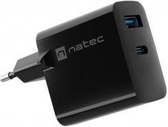 Ładowarka do telefonu Ładowarka sieciowa Natec Ribera GaN 1x USB-A + 1x USB TYP-C 65W - czarna (NUC-2145) - zdjęcie 1