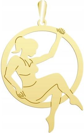 Pozłacana Zawieszka Aerial Hoop 925 Prezent Biżuteria Urodziny GRAWER GRATIS