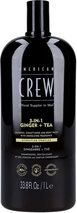 AMERICAN CREW 3-IN-1 GINGER&TEA Szampon, odżywka i żel pod prysznic w jednym o zapachu imbiru i herbaty 1000ml