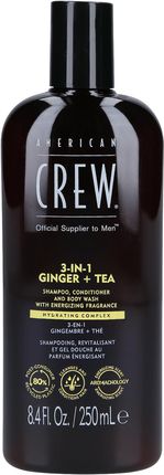 AMERICAN CREW 3-IN-1 GINGER&TEA Szampon, odżywka i żel pod prysznic w jednym o zapachu imbiru i herbaty 250ml