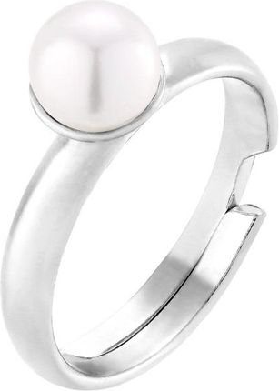 Srebrny pierścionek z perłą White SWAROVSKI® CRYSTAL