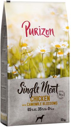 Purizon Single Meat Adult Kurczak Z Kwiatami Rumianka I Dynią Bez Zbóż 12kg