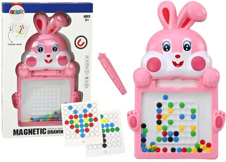 Lean Toys Tablica Magnetyczna Zając 7 Wzorów Długopis Magnetyczny Różowa