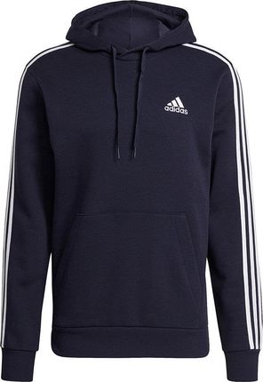 Bluza męska adidas Essentials Fleece 3-Stripes Hoodie granatowa GK9073