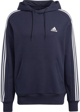 Bluza męska adidas Essentials French Terry 3-Stripes Hoodie granatowa IC0436