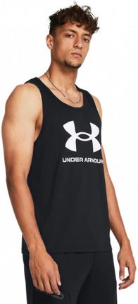 Męski top z nadrukiem Under Armour UA Sportstyle  Logo Tank - czarny