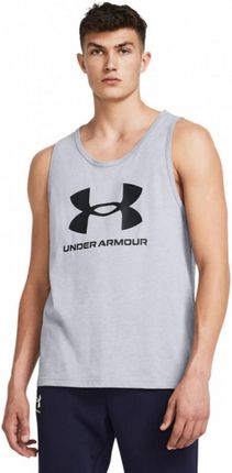 Męski top z nadrukiem Under Armour UA Sportstyle  Logo Tank - szary