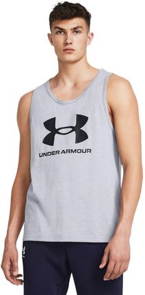 Męski top z nadrukiem Under Armour UA Sportstyle  Logo Tank - szary