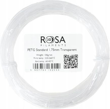 Rosa3D PetG Standard 175Mm Transparent 100G