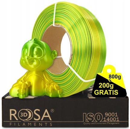 Rosa 3D Filament 3D ReFill Pla Multicolour Silk Jungle 175mm 800g 200g