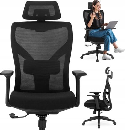 Mebel Elite Krzesło Obrotowe Biurowe Fotel Ergonomiczny Biurowy Obrotowy Czarny Spiral