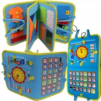 Tablica Manipulacyjna Montessori z zegarem Sensoryczna edukacyjna niemowlat
