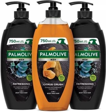 Palmolive Men żel pod prysznic męski Refreshing 2x750ml Citrus Crush 1x750ml