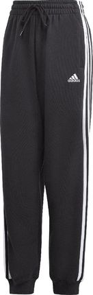 Spodnie damskie adidas Essentials 3-Stripes French Terry Loose-Fit czarne HA4375