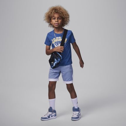 Dwuczęściowy zestaw ze spodenkami dla małych dzieci Jordan Hoop Styles - Niebieski