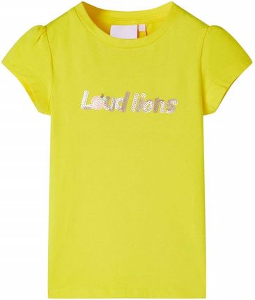 Koszulka dziecięca, półrękawki, jaskrawożółta, 104
