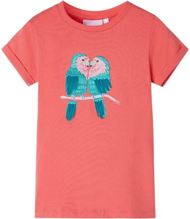 Koszulka dziecięca, koralowa, 128