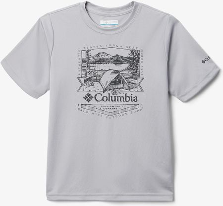 Koszulka chłopięca Columbia Fork Stream Short Sleeve Graphic Shirt - columbia grey/lakeside badge