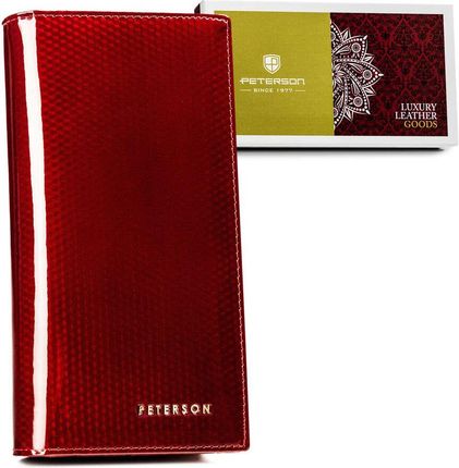 Duży, pionowy portfel damski na magnes i zamek - Peterson