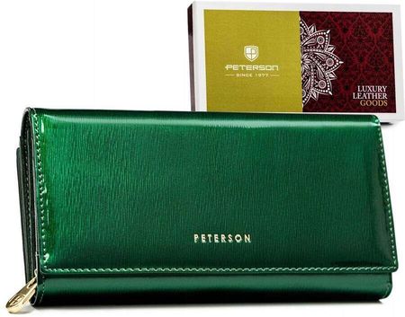Pojemny, skórzany portfel damski z systemem RFID - Peterson