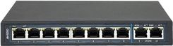 Avizio 10xRJ45 - 8 portów RJ45 PoE+ 1Gb/s + 2 porty RJ45 Uplink 1Gb/s (AVSU8GP2G)