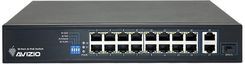 Avizio 18xRJ45 - 16 portów RJ45 PoE+ 100Mb/s + 2 porty RJ45 Uplink 1Gb/s (AVSU16MP2G)