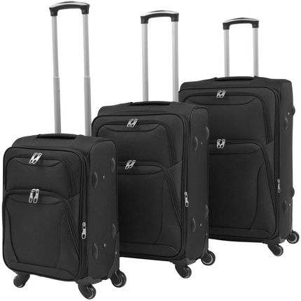 VidaXL 3-częściowy komplet walizek podróżnych, czarny