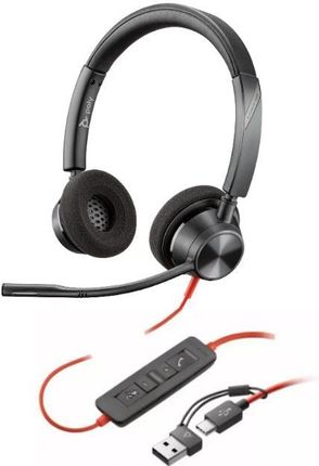 Poly Blackwire 3320 Stereo USB-C Headset +USB-C/A Adapter 8X219AA Zestaw słuchawkowy