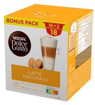 Kawa w kapsułkach NESCAFÉ® Dolce Gusto® Latte Macchiato, 9+9 szt.