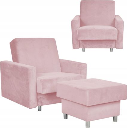 Family Meble Fotel Rozkładany Z Podnóżkiem Alicja Różowy (TRINITY19_12762599165)