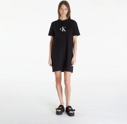 Calvin Klein Jeans Satin Ck T-Shirt Dress Black