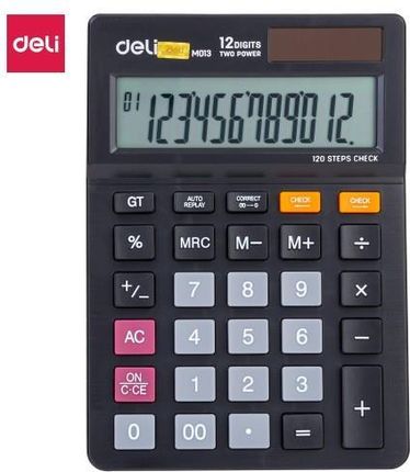 Micromedia Kalkulator Deli 12-Pozycyjny Czarny (MIBIU_M01320)