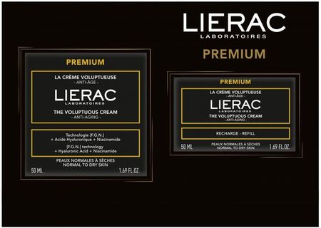 Krem Lierac Premium Zestaw Bogaty Przeciwzmarszczkowy + Refill na dzień i noc 50ml