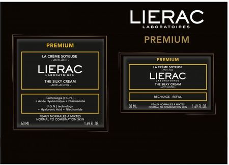 Krem Lierac Premium Zestaw Jedwabisty Przeciwzmarszczkowy + Refill na dzień i noc 50ml
