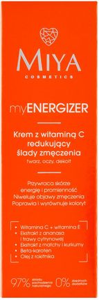 Miya Cosmetics Myenergizer Krem Z Witaminą C Redukujący Ślady Zmęczenia Do Twarzy 40ml
