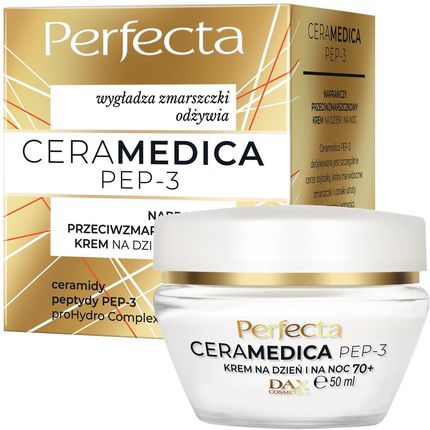 Perfecta Ceramedica Pep-3 Naprawczy Krem Przeciwzmarszczkowy 70+ Na Dzień I Noc 50ml