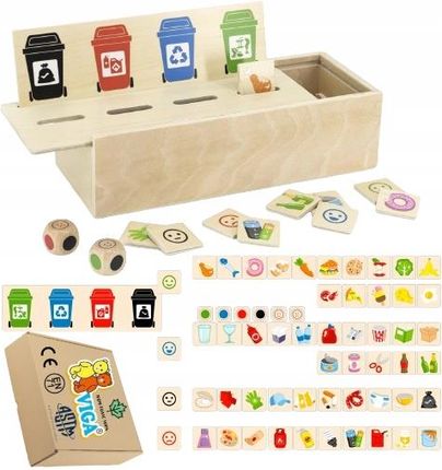 Viga Drewniana Zabawka Sensoryczna Segregacja Śmieci Pomoce Dydaktyczne Dzieci
