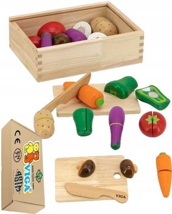Viga Drewniane Warzywa Do Krojenia Zestaw Deska Zabawki Sensoryczne