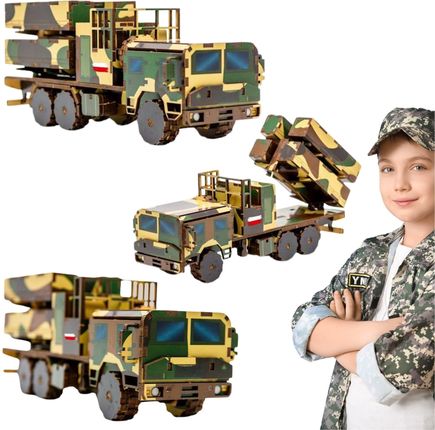 Puzzleok Pojazd Wojskowy Puzzle Drewniane Model 3D Samochód Wojsko Układanka