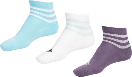 Skarpety adidas 3-Stripes Cushioned Sportswear Mid-Cut Socks 3P fioletowe, białe, niebieskie IJ8263