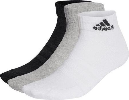 Skarpety adidas Cushioned Sportswear Ankle Socks 3P białe, szare, czarne IC1281