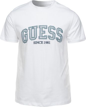Męska Koszulka z krótkim rękawem Guess SS CN Guess College Logo Tee M4Gi62I3Z14-G011 – Biały