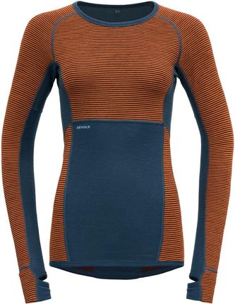 Damska koszulka Devold Tuvegga Sport Air Shirt Wielkość: XS / Kolor: niebieski/pomarańczowy