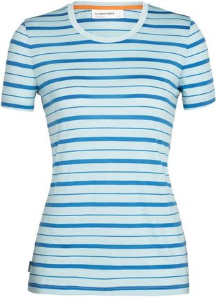 Koszulka damska Icebreaker Women Wave SS Tee Stripe 2023 Wielkość: S / Kolor: niebieski